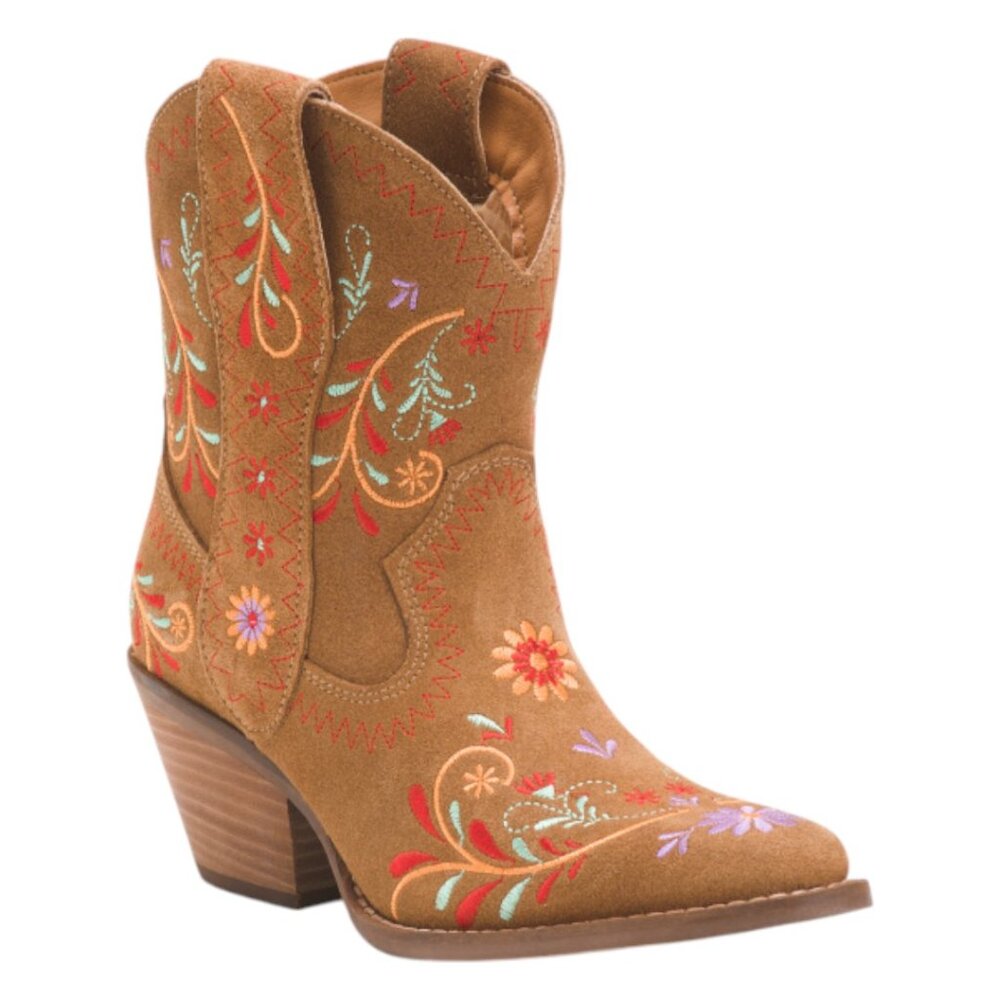 DINGO Made In Mexico Suede Lad 8 With Embroidery Sugar Bug Boots